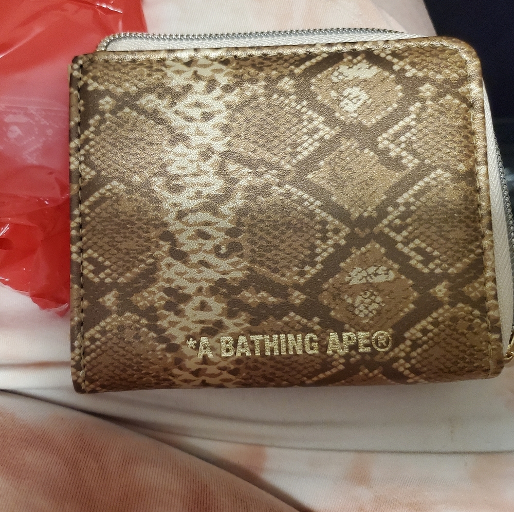 A Bathing Ape Brown Snake Print Wallet